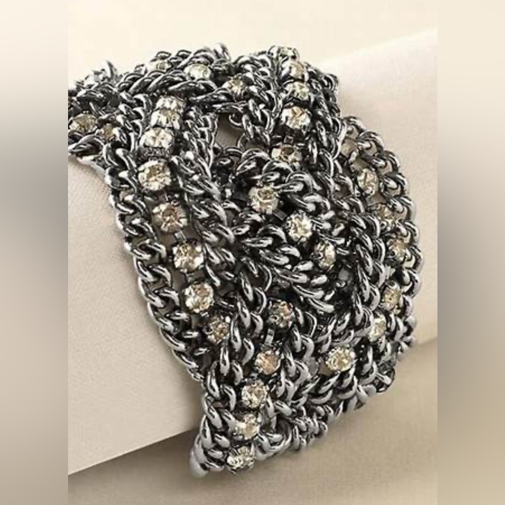 Stella & Dot Petra Braided Rhinestone Bracelet